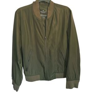 American Eagle Mens Y2K Utility Bomber Full Zip Jacket Small Green Streetwear
